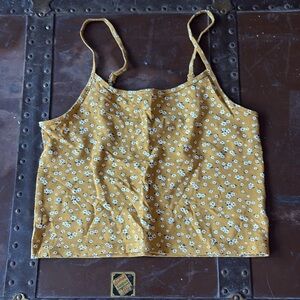 NWOT Floral Crop Tank - Spaghetti Straps